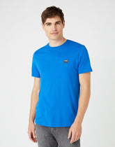 WRANGLER SS SIGN OFF TEE MĘSKI T-SHIRT KOSZULKA LOGO NAUTICAL BLUE W7C07D3V2 112146300